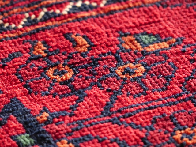 detail vláken koberce